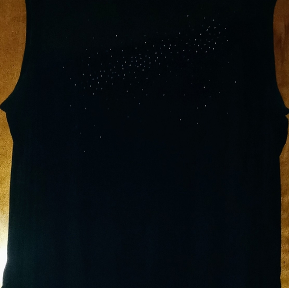 Women's RAG Sleeveless Black Top With Sequins Size 1X - Picture 3 of 3
